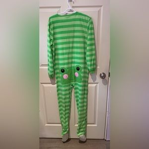 Green Stripe Frog Adult Onesie Sleeper Pyjamas Women’s Large